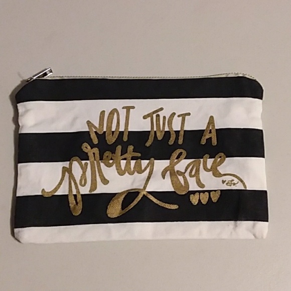 Handbags - Unbranded Black & White Striped Makeup Bag